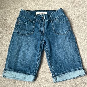 Contrast Denim Shorts
